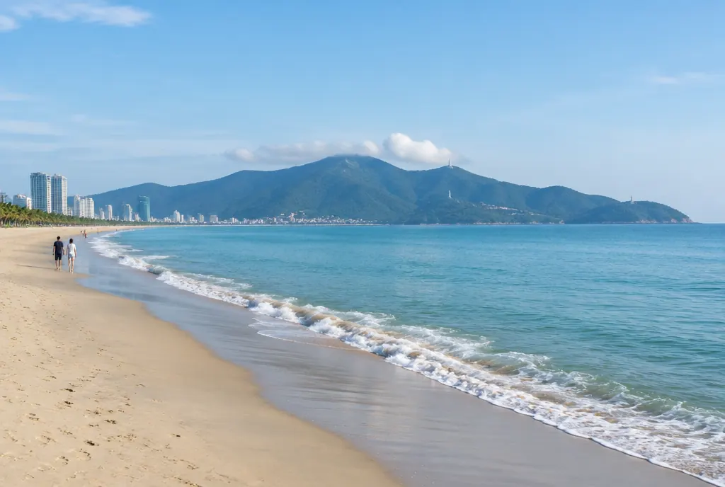 The beach and sea along the Da Nang coast