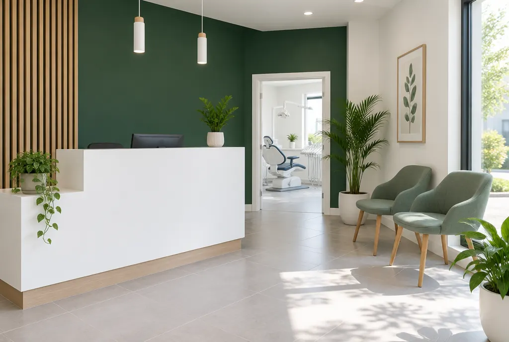 Reception of a modern dental clinic